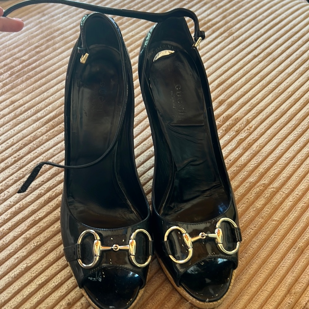 Women's leather platform espadrille